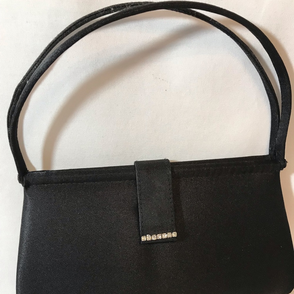 Black Satin Evening Bag - Picture 4 of 6
